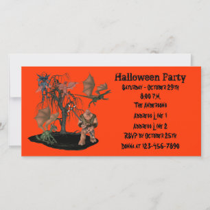 Scary Ogre Demon Dragons Halloween Party Invite
