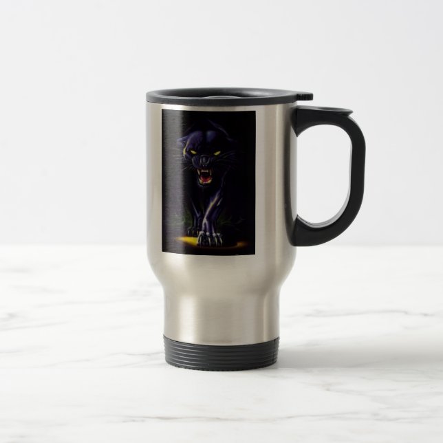 scary panther, PantheretteBasketball Travel Mug (Right)