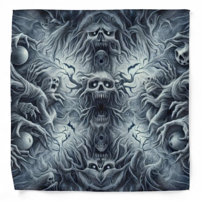 Scary pattern, dark fantasy bandana (Front)