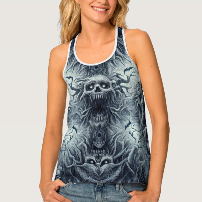 Scary pattern, dark fantasy tank top (Front)