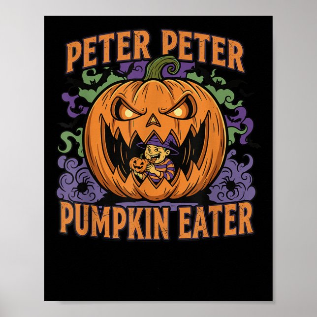 Scary Peter Pumpkin Eater Halloween Jack O Lantern Poster (Front)