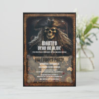 Scary Pirate Skull Black Halloween Party