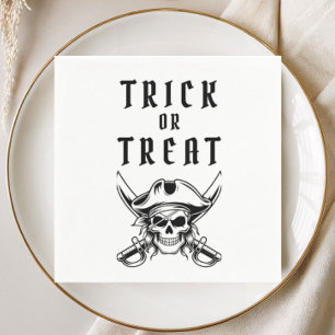Scary Pirate Skull Trick Or Treat Halloween Napkins