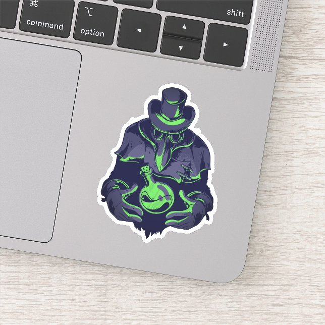 Scary Plague Doctor Halloween Gift Gothic Design Sticker (Detail)