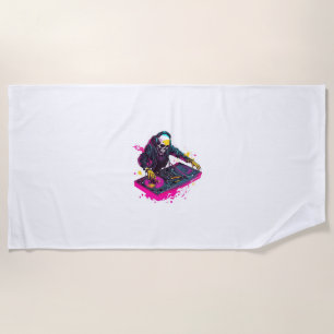 Scary Popcorn Skull – Funny Horror Movie Skeleton Beach Towel