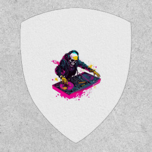 Scary Popcorn Skull – Funny Horror Movie Skeleton Patch