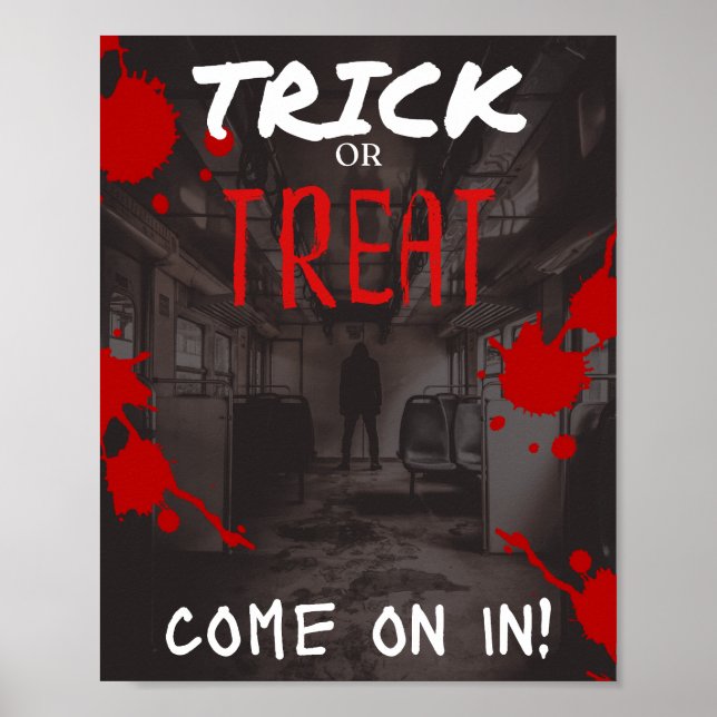 Scary Poster with a Guy Standing in Train (Front)