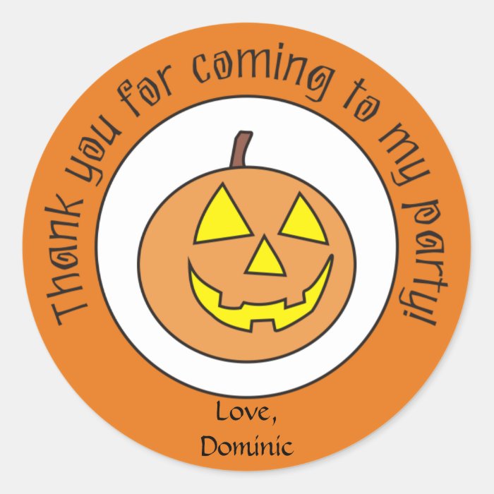 Scary Pumpkin Custom Halloween Party Stickers