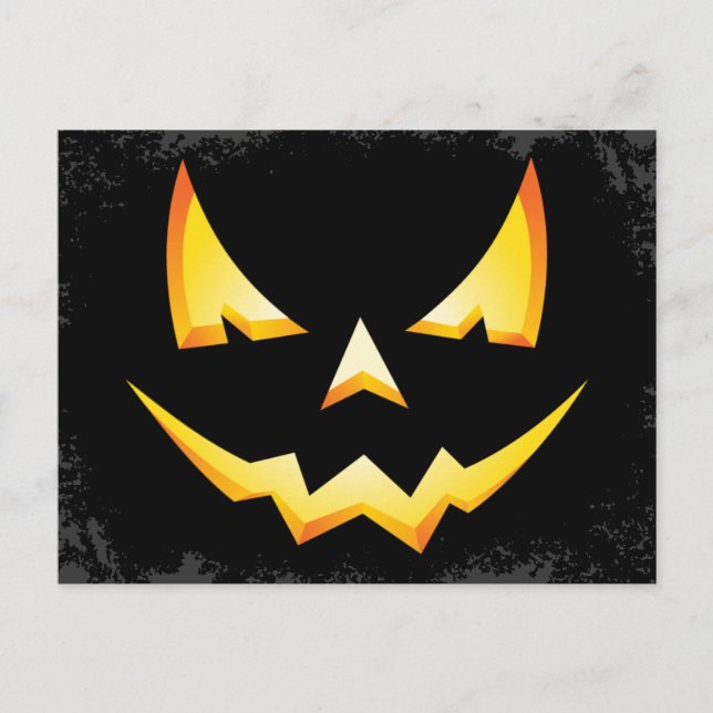 Scary Pumpkin Custom Halloween Postcard (Front)