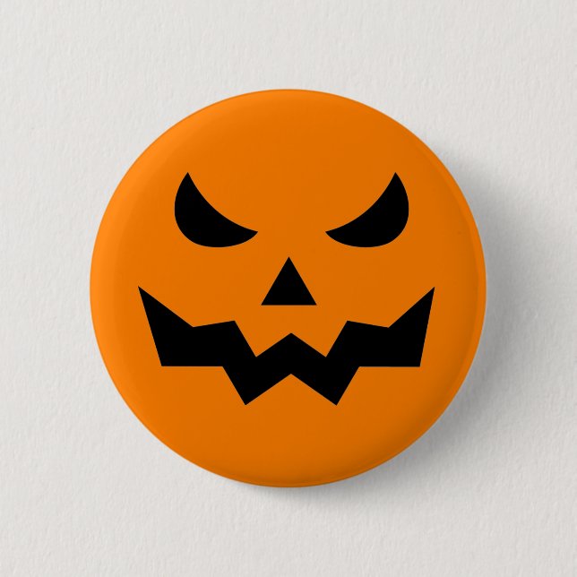 Scary Pumpkin Face / Button Pin (Front)