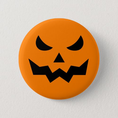 Scary Pumpkin Face  Button Pin