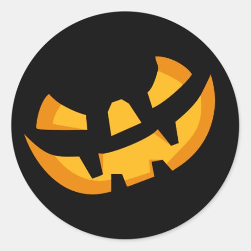 Scary Pumpkin Face Classic Round Sticker