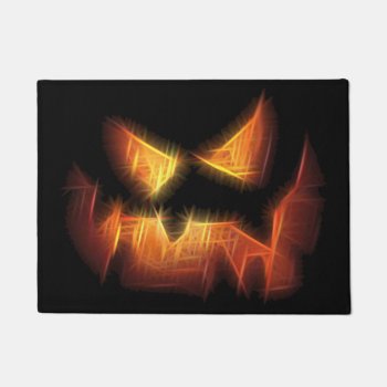 Scary Pumpkin Face Doormat by expressivetees at Zazzle