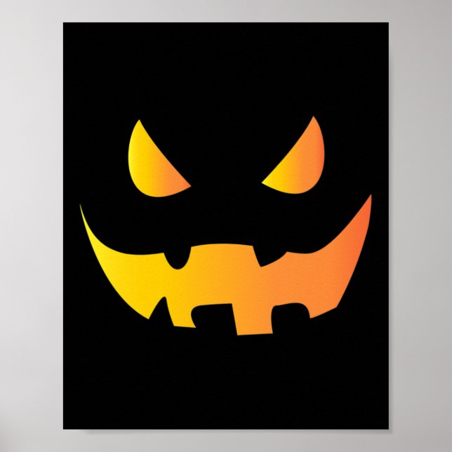 Scary Pumpkin Face  For Halloween  Poster (Front)