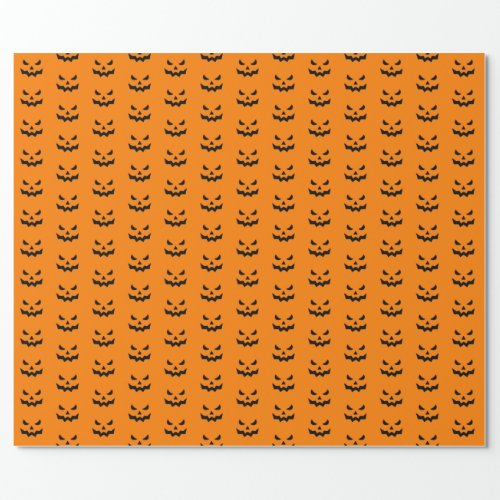 Scary Pumpkin Face Gift Wrapping Paper