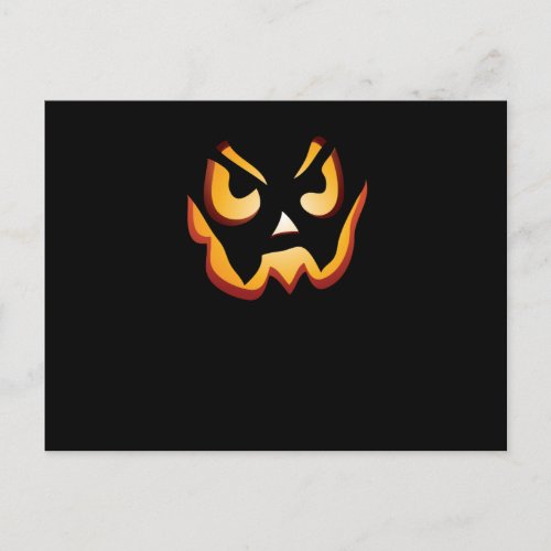 Scary Pumpkin Face Halloween Costume Holiday Postcard