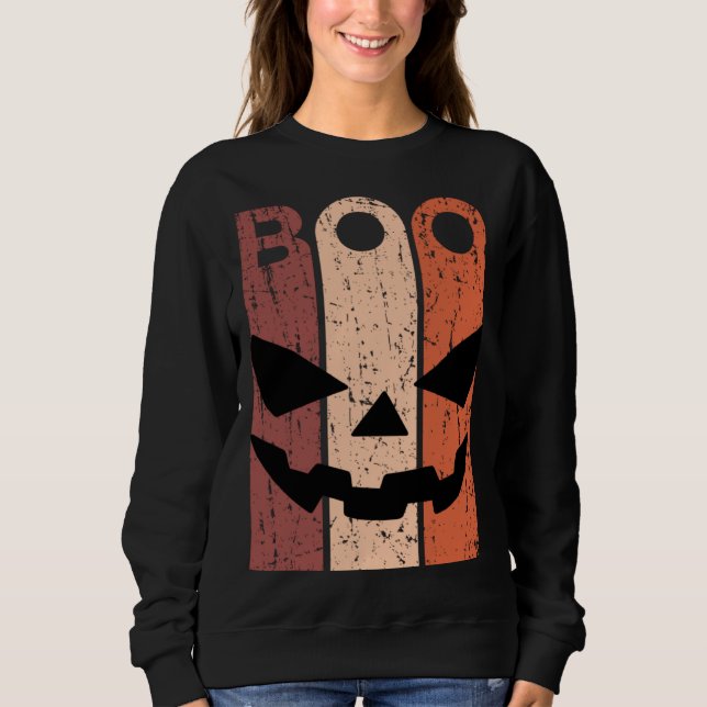 Scary Pumpkin Face Halloween Costume with Monster  Sweatshirt (Front)