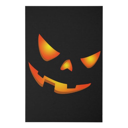 Scary Pumpkin Face Halloween Jack O Lantern Faux Canvas Print