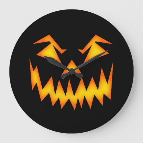 Scary Pumpkin Face Large Clock