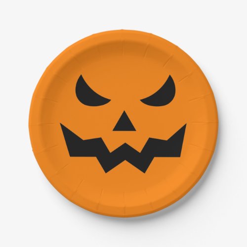 Scary Pumpkin Face Paper Plates