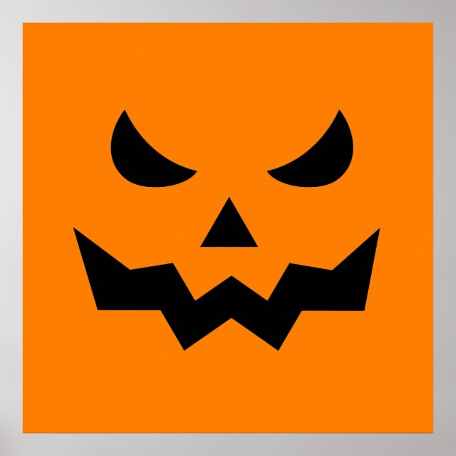 Scary Pumpkin Face Square Poster (24x24) (Front)