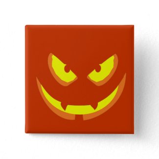 Scary Pumpkin Face Style A Button button