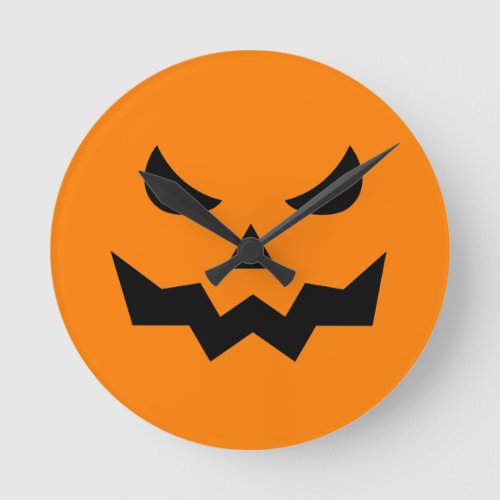 Scary Pumpkin Face Wall Clock