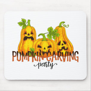 Scary Pumpkin Halloween Art Spooky Fun Mouse Pad