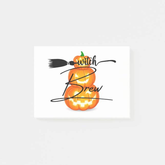 Scary Pumpkin Halloween Art | Spooky Fun Post-it Notes (Front)
