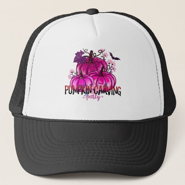 Scary Pumpkin Halloween Art | Spooky Fun Trucker Hat (Front)