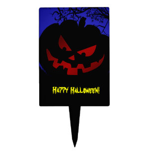 Scary Pumpkin Halloween Cake Topper