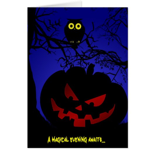 Scary Pumpkin Halloween Cards (Front)