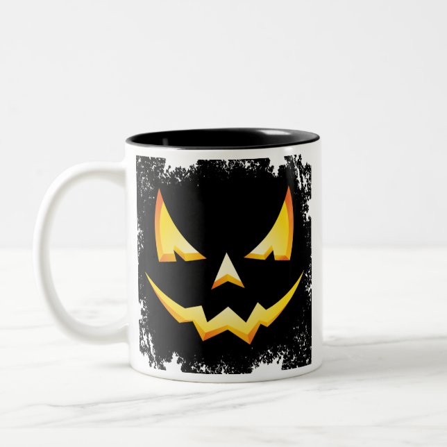 Scary Pumpkin Halloween Coffee Mug (Left)