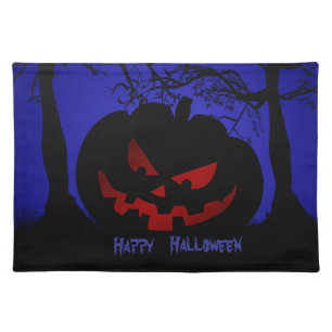 Scary Pumpkin Halloween Decorative Cloth Placemat
