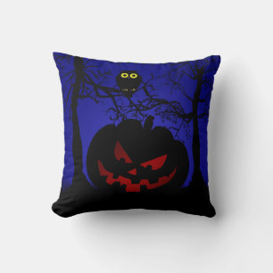 Scary Pumpkin Halloween Decorative Throw Pillow