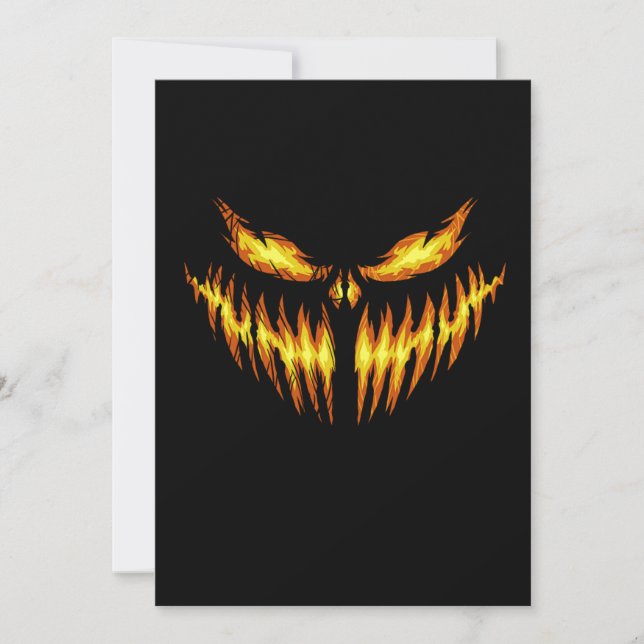 Scary Pumpkin Halloween Face Gift Idea Invitation (Front)