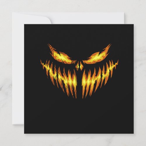 Scary Pumpkin Halloween Face Gift Idea Invitation