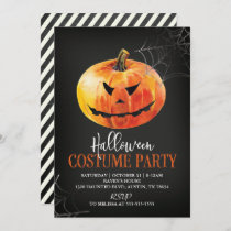 Scary Pumpkin Halloween Party Invitation