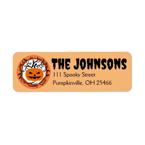 Scary Pumpkin Halloween Return Address Labels