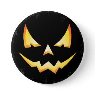 Scary Pumpkin Halloween Round Button button
