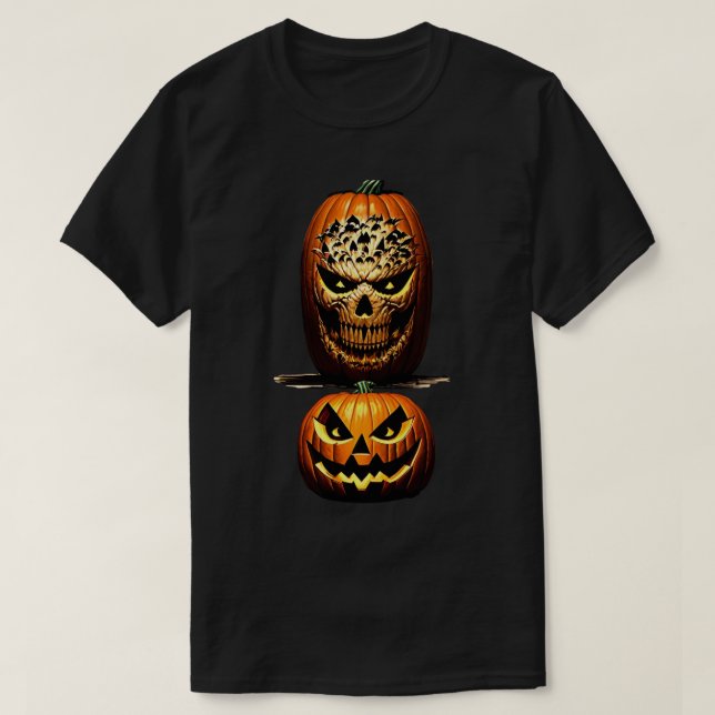 Scary Pumpkin Halloween T-Shirt (Design Front)
