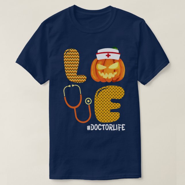 Scary Pumpkin Happy Halloween Day To Me You LOVE D T-Shirt (Design Front)