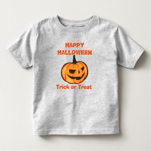 Scary Pumpkin Happy Halloween Toddler T_shirt