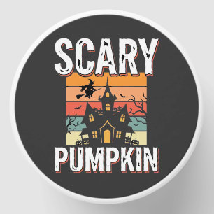 Scary Pumpkin Haunted House Halloween Design_1 Mini Candle Favors