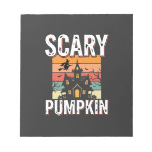 Scary Pumpkin Haunted House Halloween Design_1 Notepad