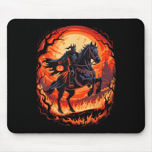 Scary Pumpkin Headless Horseman Halloween For Men  Mouse Pad (Front)