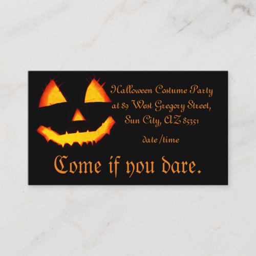 scary pumpkin in the dark _ Halloween Enclosure Card