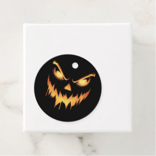 Scary Pumpkin Jack O Lantern Face Halloween Favor Tags