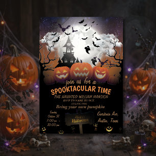 Scary Pumpkin Night Party Planner Invitation