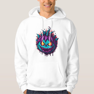 Scary Pumpkin Teal and Purple Hoodie
